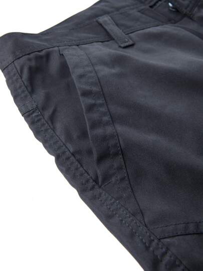 بنطلون رجالي بجيوب متعددة ذو لون واحد (الحزام غير مضمن)