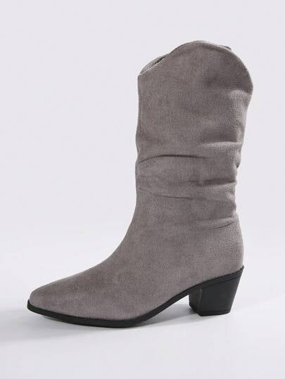 بوت الكاحل ال-قص 'ركوب الخي---ل' ذات الكعب السميك والأصبع المدبب للموسم الانتقالي من الخريف إلى الشتاء، ذات الكعب المتوسط من النمط الغربي الأنيق