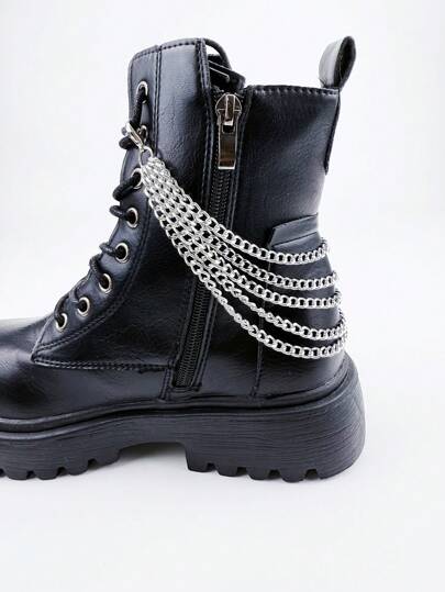 1 قطعة سلسلة زخرفية من سبيكة الألومنيوم للأحذية أو الأحذية ، اكسسوار بطراز بانك للرجال والنساء