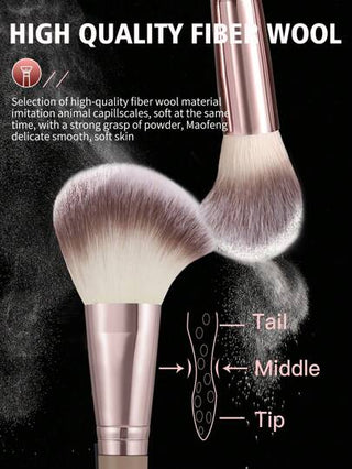 44/39 قطعة طقم كامل أدوات فرش ماكياج وإسفنجة. يشمل 25 قطعة فرش ماكياج, 3 قطع مجموعة إسفنجة ماكياج للاستخدام في الحالة الجافة والرطبة, 4 قطع إسفنجة ماكياج بشكل مثلث للوجه, 1 قطعة وعاء لتنظيف فرش الماكياج, 3 قطع بودرة دائرية