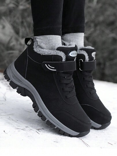 زوج من بوت الثلج الدافئة والمبطنة للرجال، مقاس إضافي كبير، إصدار الشتاء 2024 بوت قصيرة الساق عالية الأعلى للعمر المتوسط والمسنين، بوت походные سميكة دافئة