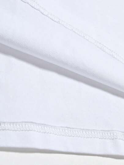 Manfinity Homme تي شيرت تي-شيرت كاجوال للرجال بياقة مستديرة وأكمام راجلان متباينة، خريفي