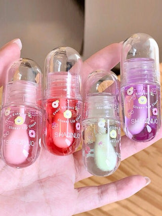 1 قطعة أو 3 قطع زيت ترطيب الشفاه المستخلص من الفاكهة، زيت ترطيب الشفاه المستخلص من الفاكهة، لمعة الشفاه للنساء