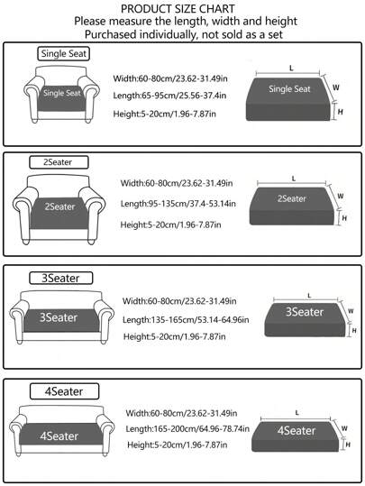 غطاء أريكة قابل للامتداد عالمي القياس، قماش سميك مقاوم للانزلاق والبقع، واق من الغبار قابل للغسل في الغسالة، مناسب للأرائك ذات المقاعد (1، 2، 3، 4)، مناسب لكافة الفصول