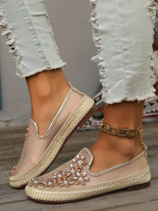 أحذية نسائية شابلية من الشبكة سهلة الارتداء، مزينة بالنقوش الزهرية، وبنعل ناعم خفيف الوزن، مجموعة ربيع وصيف 2024 الجديدةرمضان