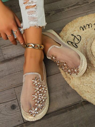 أحذية نسائية شابلية من الشبكة سهلة الارتداء، مزينة بالنقوش الزهرية، وبنعل ناعم خفيف الوزن، مجموعة ربيع وصيف 2024 الجديدةرمضان