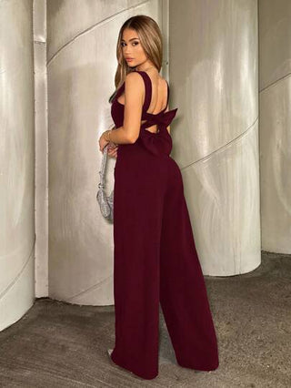 BAE جمبسوت نسائية بدون ظهر وفيونكة، رومبير بلا أكمام وساق طويلة، ملابس لحفلات الريف، إطلالة صيفية