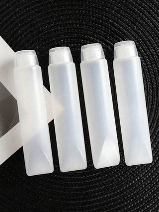 مجموعة زجاجات سفر محمولة من السيليكون غير قابلة للتسرب بسعة 30مل/50مل، أوعية قابلة لإعادة الملء للضغط للعناية الشخصية مثل الشامبو والكريم، مجموعة أوعية للسفر، مجموعة أوعية سفر مع حقيبة تخزين محمولة