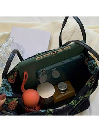 حقيبة كبيرة سعة كبيرة من القماش للنساء بتطريز وطباعة، موضة ربيع/صيف 2024، حقيبة كتف وحقيبة عبر الجسمرمضان