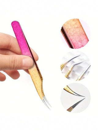 5 قطع مجموعة ملقاط تمديد الرموش الدقيقة، مجموعة ملقاط الرموش- أدوات تطبيق وإزالة الرموش المحترفة من الفولاذ المقاوم للصدأ بطلاء التيتانيوم، إكسسوارات تجميل DIY للرموش المثالية، لتعزيز الحجم والطول، تتضمن حقيبة حمل، لا تحتاج إلى بطاريات، هدايا...