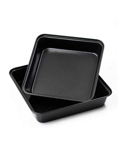 طقم مكون من ثلاث قطع، صينية خبز مربعة عميقة، طقم قوالب كيك للخبز، صينية خبز لاصقة، أواني خبز متينة، لإنشاء كيك وبراوني مثالي