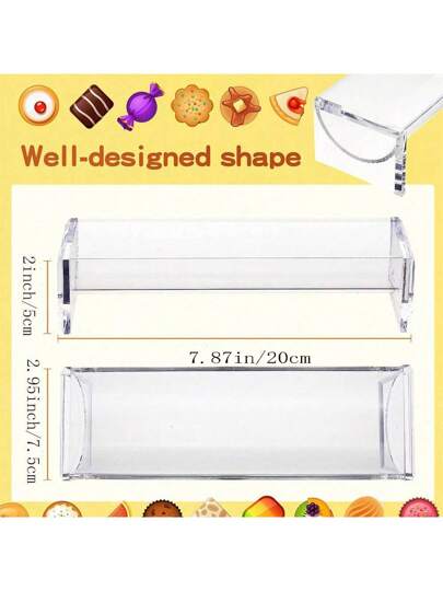 صينية تقديم شفافة، صينية عرض ماكرون شفافة، حامل مستطيل لصينية التقديم، حامل صينية عرض الطعام للمنزل والحفلات والفعاليات