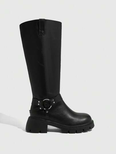 Cuccoo CUCCOO GRLICON بوت سيدات قصيرة ذات كعب سميك، لون أسود، تأثير نحيف، خريفية شتوية مناسبة لأعياد الميلاد ورأس السنة