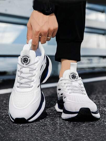 أحذية رياضية للرجال، أحذية رياضية مريحة تمتص الصدمات مرنة، منع الانزلاق، للربيع والصيف، رباط تهوية شبكي مع بطانة مركبة، خفيفة الوزن ومريحة، أحذية رياضية للأزواج