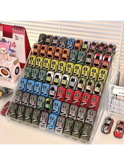 قاعدة عرض أكريليكية متعددة الاستخدامات لسيارات اللعب والمجوهرات وأكثر من ذلك - شفافة، متعددة الطبقات، منظم به أقسام متعددة، تخزين لعب، علامات تجارية، عرض السيارات قطعة واحدة