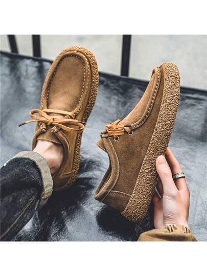 كاجوال للرجال أحذية رياضية بمنصة رترو، بنعل مطاطي ناعم مانع للانزلاق، سهل الارتداء، مناسبة للخريف والشتاء