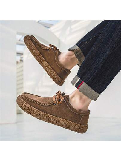 كاجوال للرجال أحذية رياضية بمنصة رترو، بنعل مطاطي ناعم مانع للانزلاق، سهل الارتداء، مناسبة للخريف والشتاء