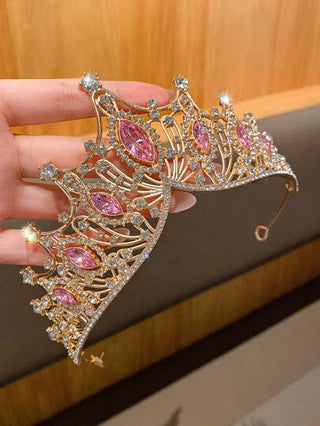 1 تاج كبير الحجم، طراز موضة أنيق وحلو، حلقة شعر مناسبة للأداء والاستخدام في أعياد الميلاد