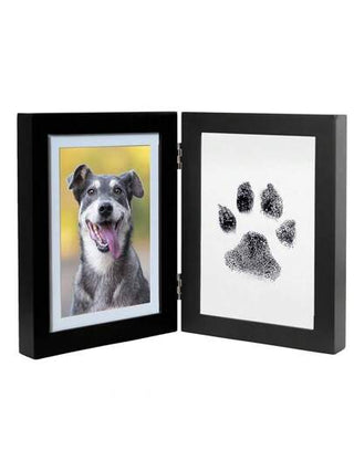 1 قطعة إطار صور تذكاري قابل للطي مع 1 قطعة من وسادة الحبر للحيوانات الأليفة