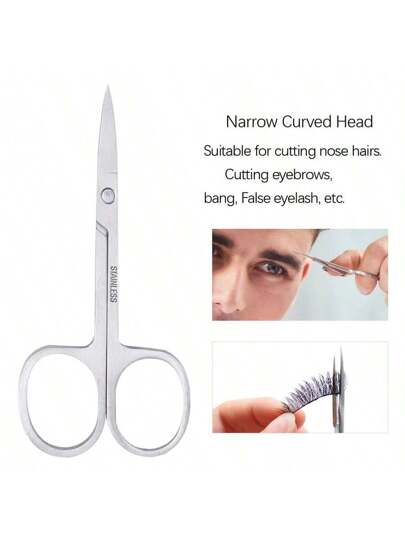 مجموعة 6 قطع أدوات مكياج محترفة من ملقاط الحواجب ومكواة الرموش من الفولاذ المقاوم للصدأ