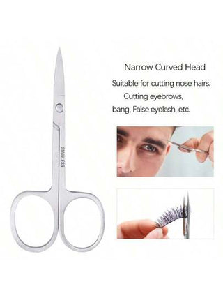 مجموعة 6 قطع أدوات مكياج محترفة من ملقاط الحواجب ومكواة الرموش من الفولاذ المقاوم للصدأ