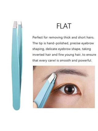 مجموعة 6 قطع أدوات مكياج محترفة من ملقاط الحواجب ومكواة الرموش من الفولاذ المقاوم للصدأ