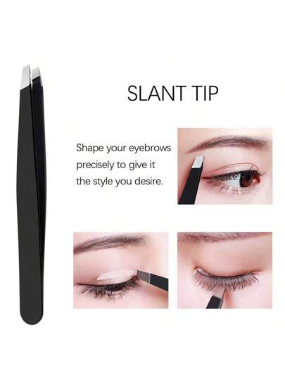مجموعة 6 قطع أدوات مكياج محترفة من ملقاط الحواجب ومكواة الرموش من الفولاذ المقاوم للصدأ