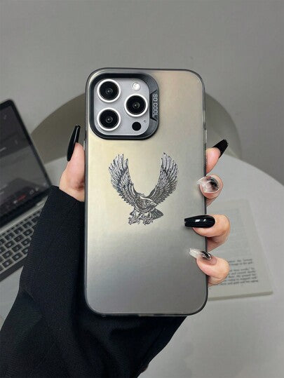 غطاء واقي لهاتف محمول به صورة نسر كبيرة متوافقة مع سلسلة هواتف آيفون وسامسونج