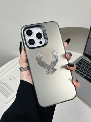 غطاء واقي لهاتف محمول به صورة نسر كبيرة متوافقة مع سلسلة هواتف آيفون وسامسونج