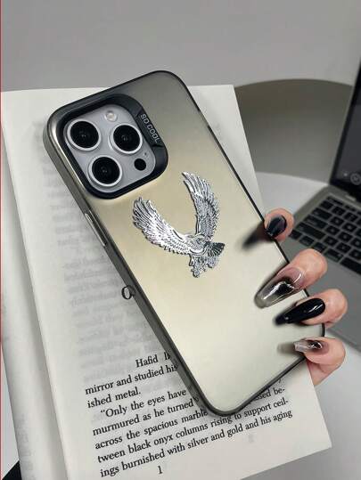 غطاء واقي لهاتف محمول به صورة نسر كبيرة متوافقة مع سلسلة هواتف آيفون وسامسونج