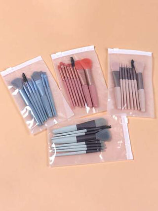 طقم فرش مكياج 8قطع، حافظة واقية محمولة عصرية للسفر، مناسبة لأحمر الخدود والبرز والأقلام والظلال والبودرة والكونسيلر والحواجب للمزج، مناسبة لفناني المكياج المبتدئين