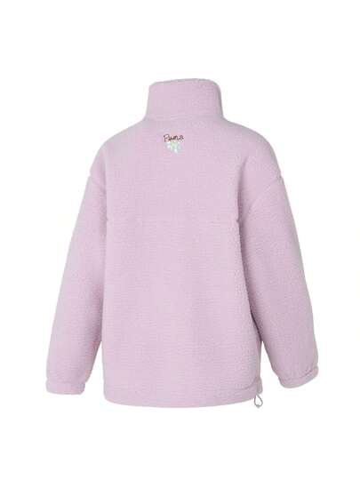 Puma جاكيت جاكيت بنقشة النعام CLASSICS PUP للنساء ، جاكيت رياضية كاجوال دافئة وسميكة ، طوق عالي ، ينصح بطلب مقاسين أصغر ، كود المنتج: 625806-60