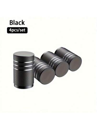 4 قطع / مجموعة غطاء صمام إطار السيارة المصنوع من سبيكة الألمنيوم عالي الجودة - أغطية الصمام للسيارات والسيارات الرياضية متعددة الأغراض والدراجات والدراجات - حماية مضادة للتآكل ومقاومة للأتربة وإحكام الهواء لعجلات السيارة