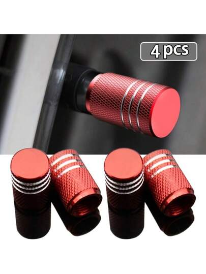 4 قطع / مجموعة غطاء صمام إطار السيارة المصنوع من سبيكة الألمنيوم عالي الجودة - أغطية الصمام للسيارات والسيارات الرياضية متعددة الأغراض والدراجات والدراجات - حماية مضادة للتآكل ومقاومة للأتربة وإحكام الهواء لعجلات السيارة