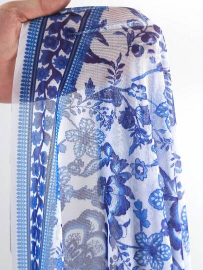 Swim Oasis غطاء شاطئ مطبوع المقاس الكبير للسيدات، صيفي