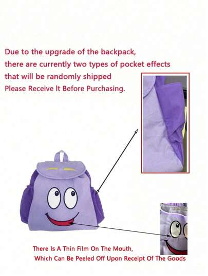 حقيبة ظهر فانيلا بطبعات كرتونية للبنات مع علبة أقلام، إغلاق سحاب بخيط، حقيبة ظهر جميلة، مناسبة كهدية للسفر