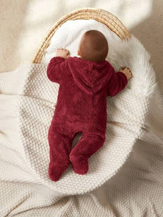 Cozy Pixies جمبسوت قتصيرة سميكة للأطفال الرضع من الأولاد بنقشة الدب الكرتوني مع غطاء للرأس