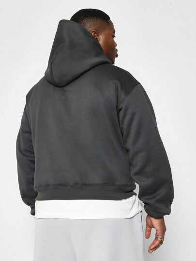 SUMWON هوديي موضة رئيسية مقاس كبير سميك للشتاء، بلوزة بغطاء للرأس فوقية رياضية سلسة وكاجوال، جيب كنغر، ملابس رياضية