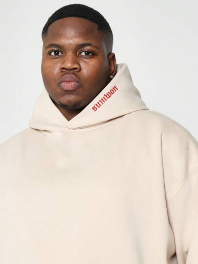 SUMWON هودي كنزة برقبة واسعة أساسية ثقيلة الوزن للشتاء ذات طباعة حرف نيويورك، موضة الملابس الشارعية لها جيب كانغرو، كنزة رياضية جامعية