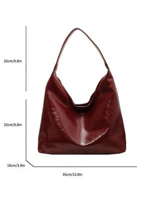 حقيبة كتف نسائية خفيفة الوزن، سعة كبيرة، قابلة للحمل، بلون عتيق ثابت، من جلد PU ناعم، للتنقل واطلاقتسوق