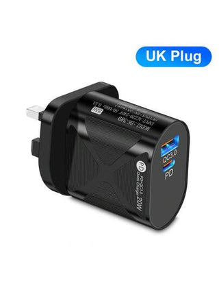 شاحن سريع بقدرة 20 وات مزود بمنفذ Type-C متوافق مع هواتف آيفون 16و 15و 14و 13 وغيرها من هواتف الذكية، مناسب للسفر والمكتب والسكن المدرسي والمنزل , متعدد المنافذ