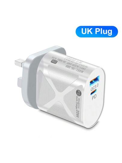 شاحن سريع بقدرة 20 وات مزود بمنفذ Type-C متوافق مع هواتف آيفون 16و 15و 14و 13 وغيرها من هواتف الذكية، مناسب للسفر والمكتب والسكن المدرسي والمنزل , متعدد المنافذ