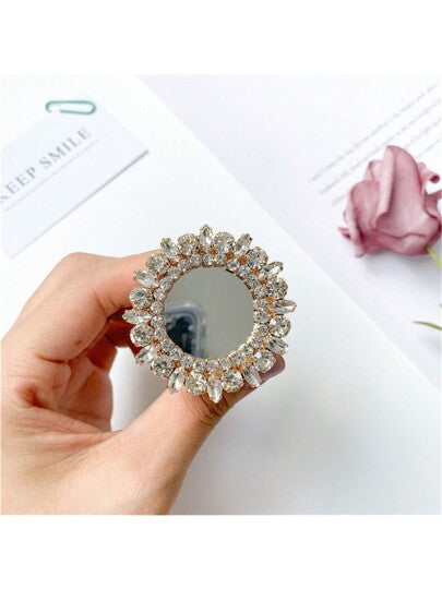 قوس هاتف محمول قابل للطي والالتصاق مرصع بالراين ستون ، إصدار كوري لامع ، متوافق مع الآيفون والهواتف الأندرويد ، هدية للعيد الميلاد، العائلة والأصدقاء ، مسك الهاتف والحامل وإكسسوارات الهاتف