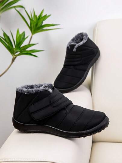 بوت شتوية جديدة للرجال، بوت ثلجية دافئة مضادة للانزلاق بنعل سميك مريحة بحشو، بوت خارجية شتوية للأزواج مقاومة للبرد