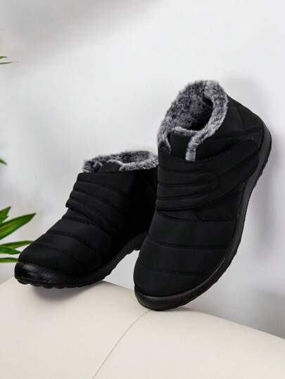 بوت شتوية جديدة للرجال، بوت ثلجية دافئة مضادة للانزلاق بنعل سميك مريحة بحشو، بوت خارجية شتوية للأزواج مقاومة للبرد