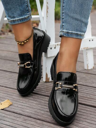 أحذية أوكسفورد حريمي أحذية نسائية وادسة سوداء متعددة الاستخدامات، مصنوعة من مادة بولي يوريثين ناعمة بتصميم برخازي بحجم كبير لفصلي الربيع والخريف، بطراز بريطاني كاجوال مسطح للعمل والنقل اليومي