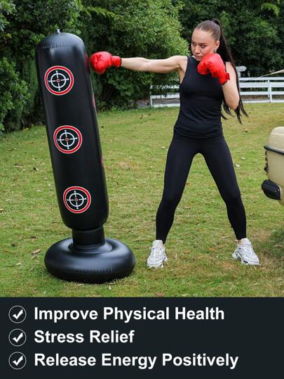 قطعة واحدة من أعمدة الملاكمة القابلة للنفخ للبالغين ، كيس الملاكمة القابل للنفخ للخارج ، كيس الملاكمة القابل للنفخ للداخل لتخفيف الضغط النفسي