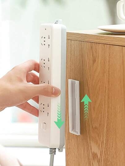 قاعدة حائط لشريط التوصيل الكهربائي اللاصقة قطعة واحدة، بدون الحاجة إلى ثقب