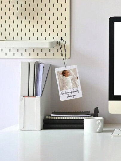 قطعة واحدة من أطر الصور التذكارية المعلقة على السيارة، قلادات للطباعة والصور ،ديكورات معلقة لمرآة السيارة ، مع أي صورة ونص مطبوع، إطار الصور المخصص المعلق ،ديكورات معلقة لغرفة النوم والسفر هدايا فريدة لعيد الأب ، للنقل المدرسي ، المنزل ، المكتب