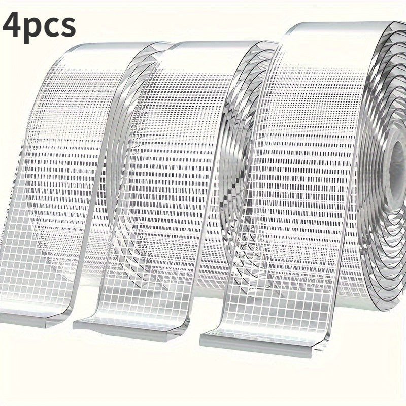 شريط لاصق نانو ذو جانبين قوي جدًا، أربعة أسطوانات شفافة، قابلة للإزالة ومقاومة للماء للاستخدام الشاق